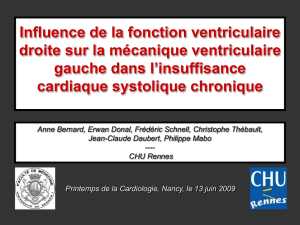 Influence de la fonction ventriculaire droite sur la mécanique