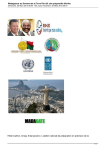 Madagascar au Sommet de la Terre Rio+20: des