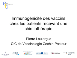 Immunogénicité des vaccins chez les patients recevant une