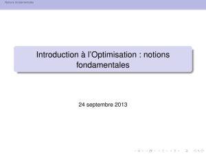 Introduction à l`Optimisation : notions fondamentales