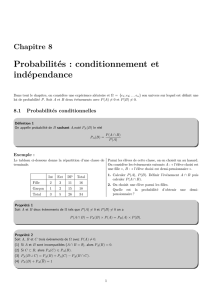 Probabilités : conditionnement et indépendance
