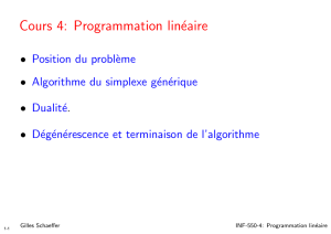 Cours 4: Programmation linéaire