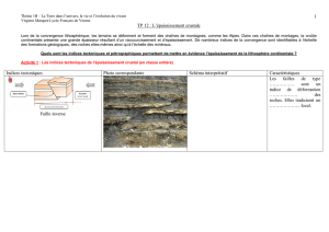1 TP 12 : L`épaississement crustale Indices tectoniques Photo