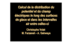Calcul de la distribution du potentiel et du champ électriques le long