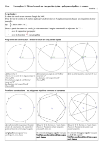 6ème Les angles : 3. Diviser le cercle en cinq parties égales