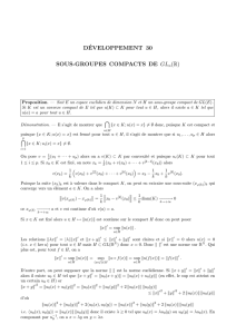 DÉVELOPPEMENT 30 SOUS-GROUPES COMPACTS DE GL n(R)