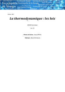La thermodynamique : les lois