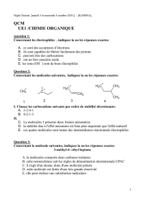 qcm ue1 /chimie organique