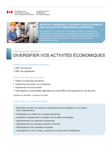 Feuillet - Initiative canadienne de diversification économique des