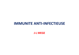 immunite anti-infectieuse - Master Pathologie Humaine
