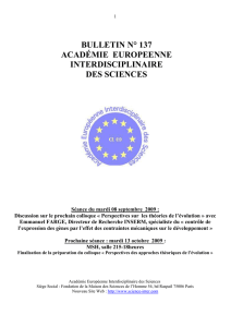 Bulletin n° 137 - Académie Européenne Interdisciplinaire des