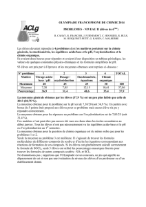 OLYMPIADE FRANCOPHONE DE CHIMIE 2014 PROBLEMES