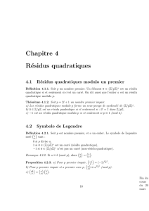 Ch4: Résidus quadratiques - IMJ-PRG