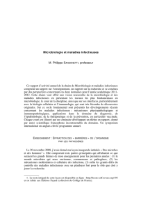 Microbiologie et maladies infectieuses M. Philippe sansonettI