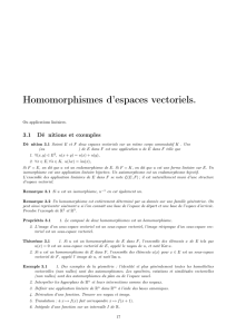 Homomorphismes d`espaces vectoriels.