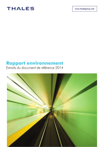 Thales Rapport environnement 2014
