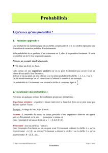 Probabilités - Mathématiques Première S