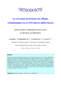 La corrosion bactérienne des alliages orthodontiques en en NiTi