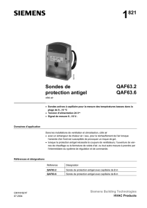 1821 Sondes de protection antigel QAF63.2 QAF63.6