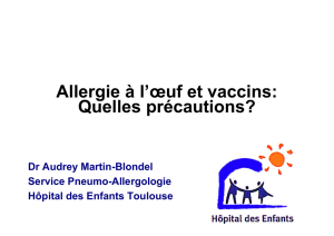 Allergie à l`oeuf et vaccins