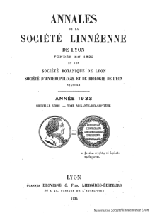 annales - Société linnéenne de Lyon