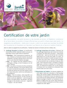 Certification de votre jardin