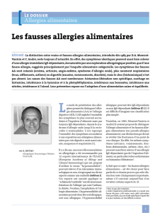 Les fausses allergies alimentaires