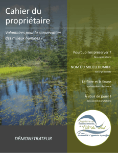 Cahier du propriétaire - Fondation de la faune du Québec