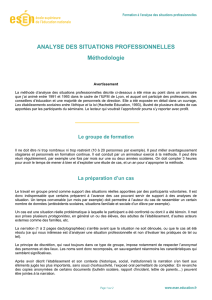 Analyse des situations professionnelles