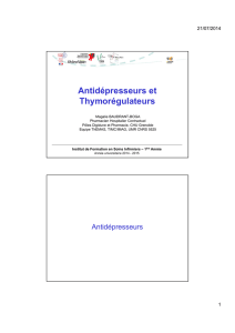 Antidépresseurs et Thymorégulateurs