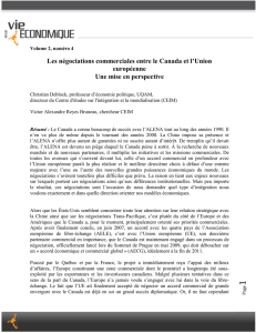 Les négociations commerciales entre le Canada et l - IEIM-UQAM
