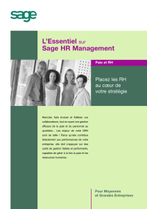 L`Essentiel sur Sage HR Management