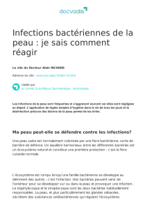 Infections bactériennes de la peau : je sais comment réagir