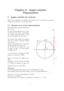 Chapitre 8 : Angles orientés. Trigonométrie