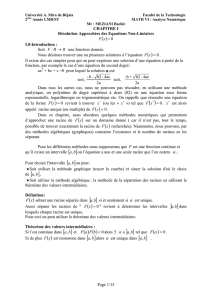 CHAP1_RESOLUTION DE L`EQUATION NON LINEAIRE F(X)=0