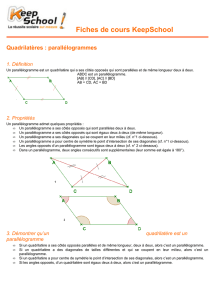 Quadrilatères : parallélogrammes
