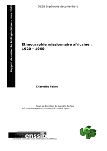 Ethnographie missionnaire africaine : 1920 - 1960