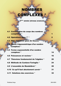 Nombres complexes / 3e année / version 2014-2015