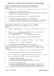 Khôlle PCSI n° 2 : nombres complexes et trigonométrie, rudiments