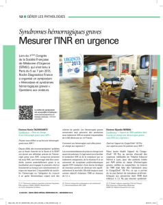 Mesurer l`INR en urgence - Roche Diagnostics France