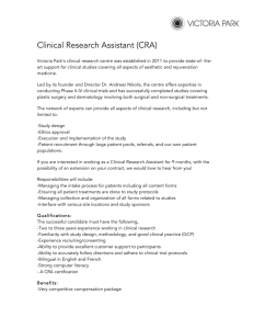 Clinical Research Assistant (CRA)