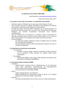 1 Les infections nosocomiales, BMR, BHRe Oana