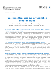 Questions-Réponses sur la vaccination contre la grippe