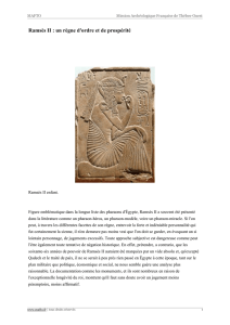 Ramsès II : un règne d`ordre et de prospérité