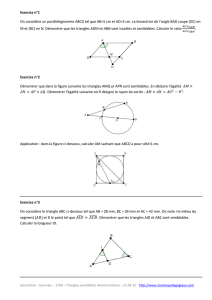 Exercice n°1 On considère un parallélogramme ABCD tel que AB=5