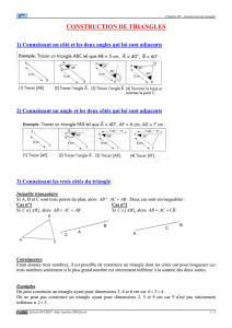 Construction de triangles (cours 5ème) - Epsilon 2000