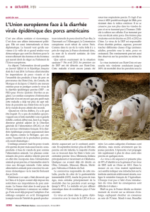 L`Union européenne face à la diarrhée virale épidémique des porcs