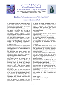 Bulletin n°14 mai 2007 Infections à clostridium difficile