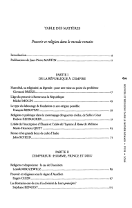TABLE DES MATIÈRES Pouvoir et religion dans le monde romain g