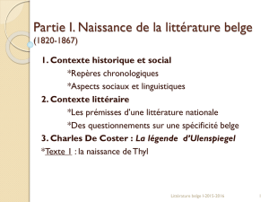 Partie I. Naissance de la littérature belge